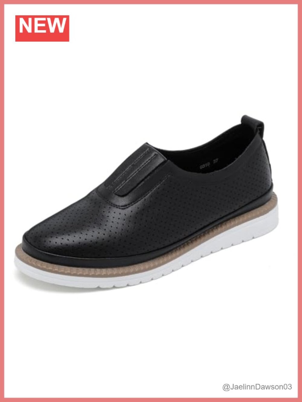 Women's Breathable Perforated Leather Slip-On Loafers - Comfort Walking Shoes